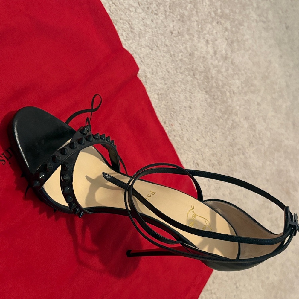 Black Strappy Heels with Studs